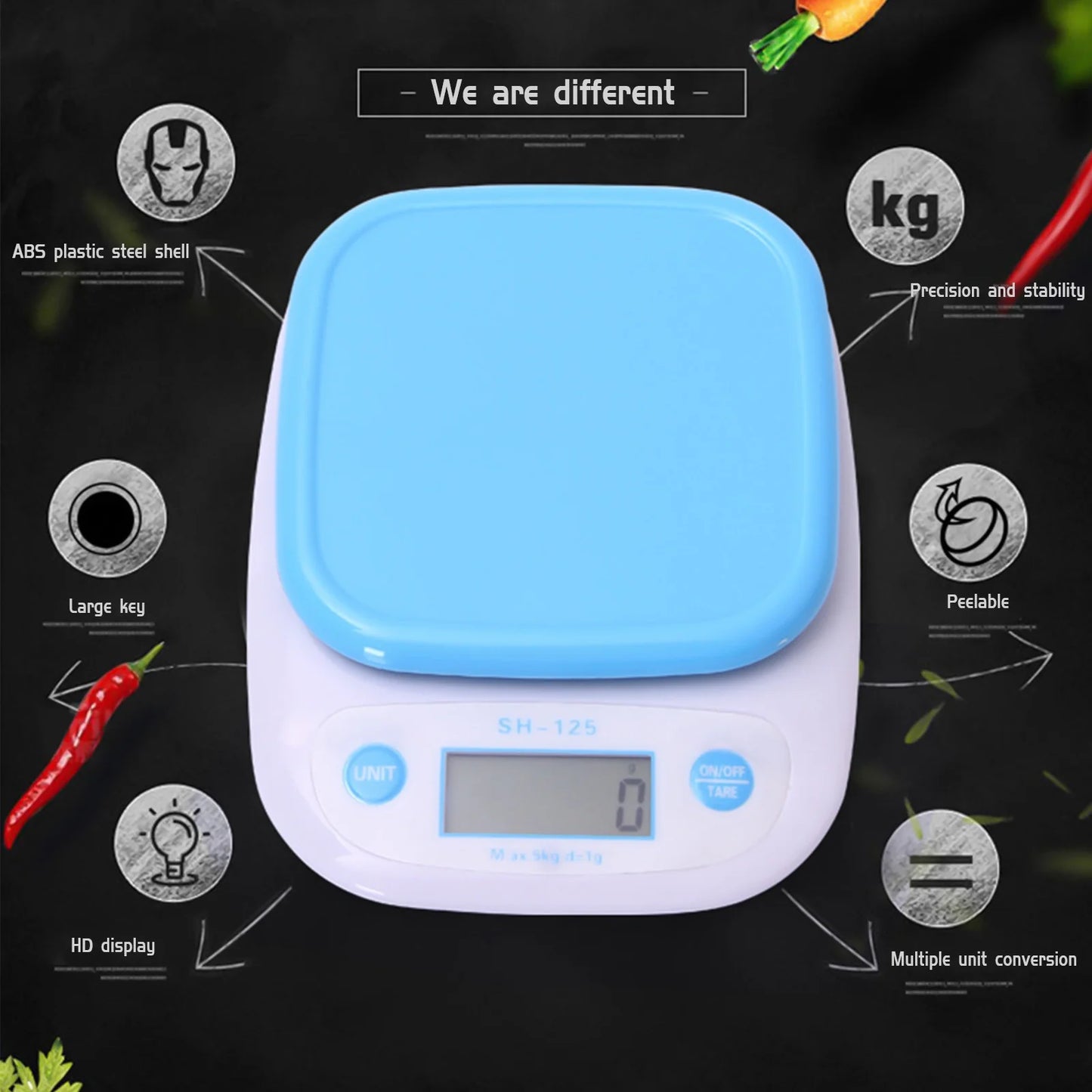 Electronic Food Scale/ Digital Kitchen Scale Multifunction Food Scale, Food Kitchen Scale With Bowl Touch Button, for Baking Kitchen Cooking, Capacity Scale kg Capacity Scale, Multicolor.