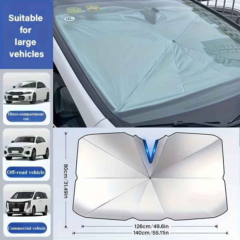 Car Windshield Sun Shade/ Front Windshield Insulation & UV Protection, Easy Storage Roll-Up Design, Suitable for All Car Models, Ideal for Summer and Hot Weather, Multicolor.