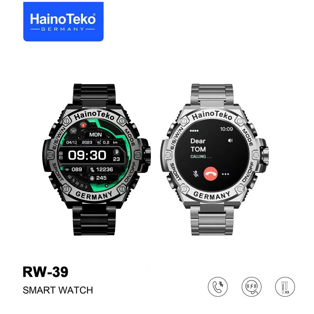 Haino Teko RW 39 Smart Watch/ Haino Teko RW39 Smart Watch – AMOLED Display, Bluetooth Calling & Wireless Charging, Multicolor.