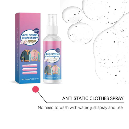 Anti Static Spray 100ml/ Home Clothing Anti-Static Spray - Reduces Wrinkles and Smoothens Fabrics, Makes Clothes Softer & Prevents Static Cling, Fabric Care, Laundry Essentials.