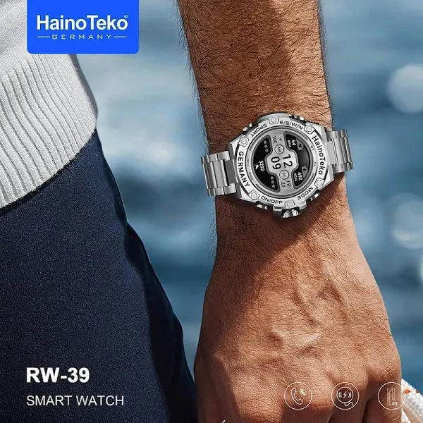 Haino Teko RW 39 Smart Watch/ Haino Teko RW39 Smart Watch – AMOLED Display, Bluetooth Calling & Wireless Charging, Multicolor.